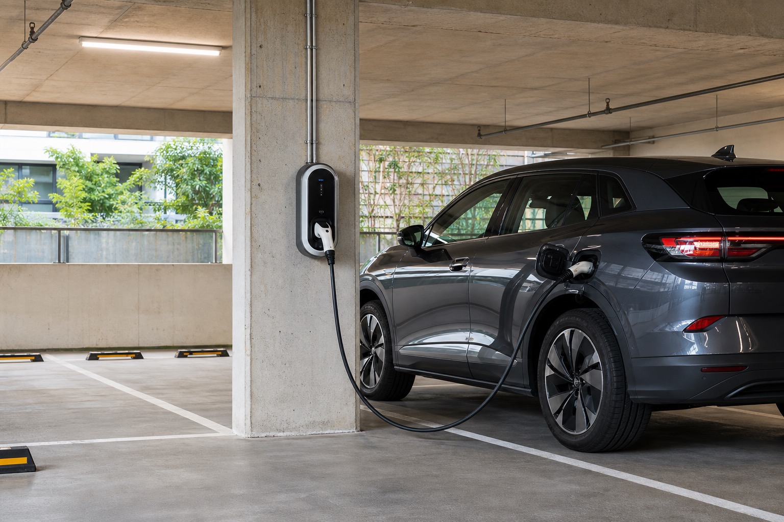 Apartment EV charging managed by ChargeStack.
